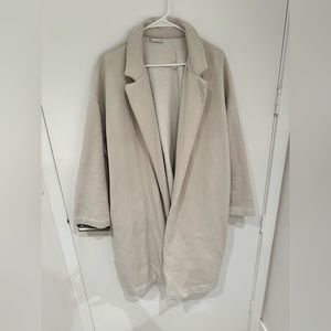 Zara Plush Lapel Collar Coat SZ L